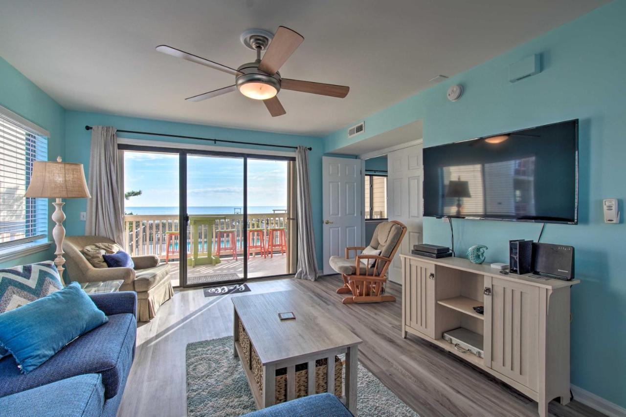 Apartment Ocean-view With Deck, Steps To Carolina Beach!