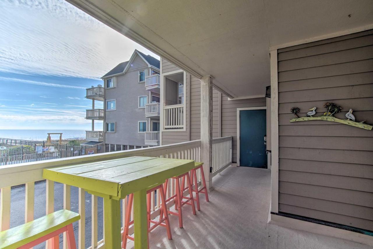 Apartment Ocean-view With Deck, Steps To Carolina Beach!